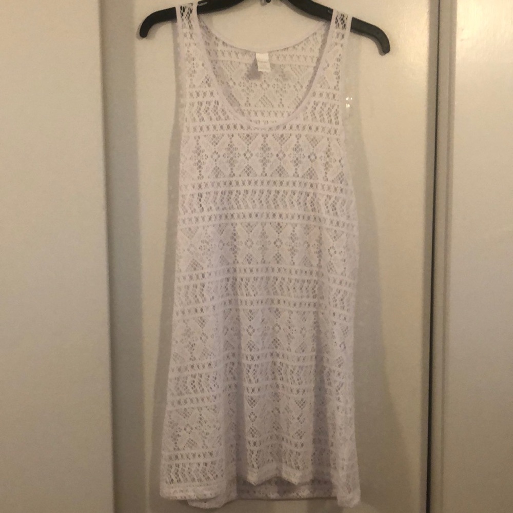 Women's Freshwater Sheer Crochet Swim Cover-Up Dress